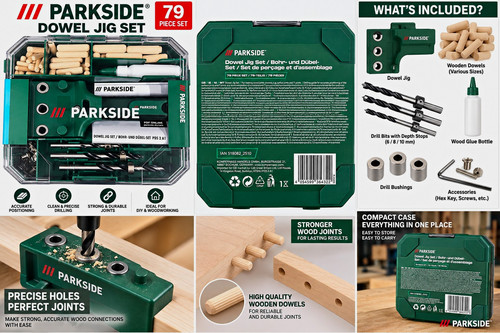 Parkside dowel jig set - dowel, 2