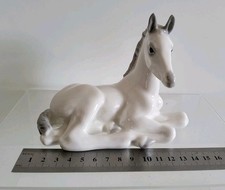 Lomonosov USSR Porcelain White Horse Russian Figurine 