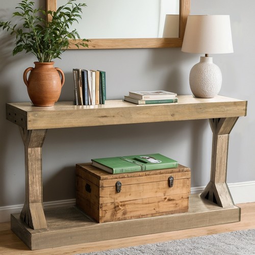 Rustic farmhouse console table - rustic,