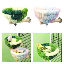 Bird Nest for Cage Parrot Hut Cute Birdcage Stand with Nest Snuggling Shed Hut