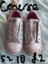 Converse Silver Girls Shoes Size 10