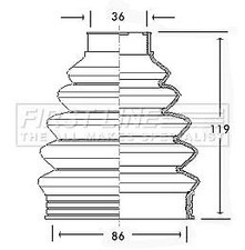Genuine FIRST LINE Front Outer CV Boot Kit for Peugeot 206 1.9 (09/1998-11/2001)