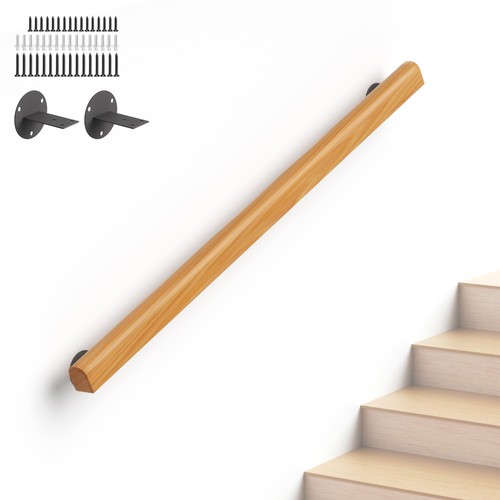 2ft wooden stair - stair, railing