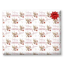 Christmas Santa Gift Wrapping Paper, Cute Horses, Personalised Girls or Boys