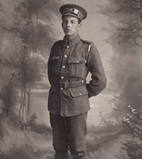 WW1 RPPC Photo British Soldier Army Uniform Motor Transport Goggles England UK