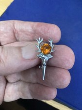 BRILLIANT VINTAGE SCOTTISH/CELTIC BROOCH/POSY HOLDER.  (233A)