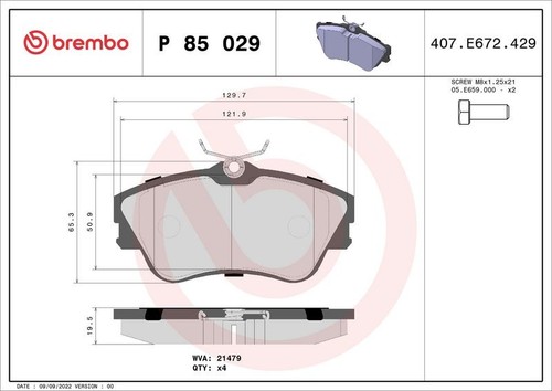 Brembo p85029 brake pad set - brembo,