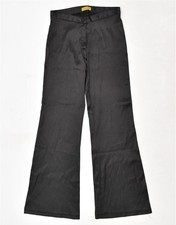 VINTAGE Womens Flare Casual Trousers Small Black Polyester AS04