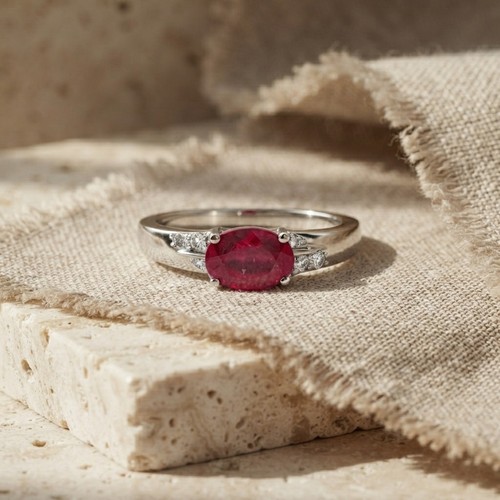 Red ruby oval wedding - oval,