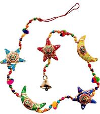 INDIAN HANGING Moon & Stars DECORATION WALL DOOR WINDOW HANGING Tota Bell BOHO