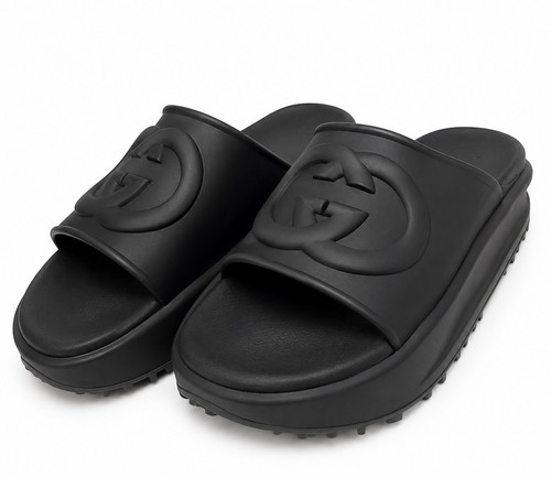 Gucci mens rubber sliders - rubber,