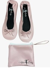 After Party Pumps Women’s Flat Pink Foldable Shoes With Bag Uk Size 5-6