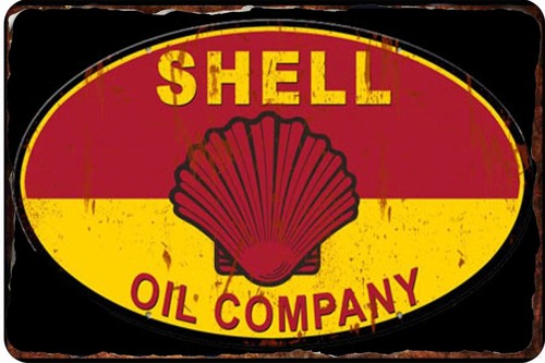 Shell motor oil old - tin, sign