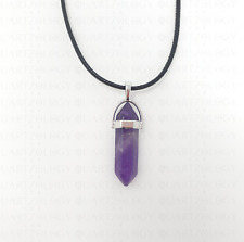 Amethyst Stone Chakra Necklace Quartz Reiki Crystal Healing Point Cut Pendant UK