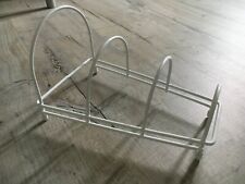 Vintage Plate or Record Rack Holder Arched White Plastic Coated Wire  VGC