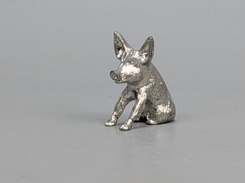 Vintage miniature pewter pig - vintage,