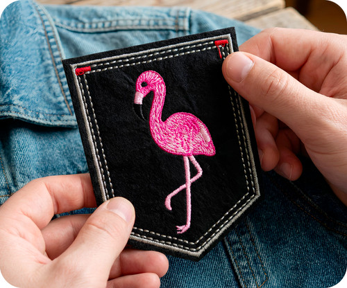 Pink flamingo shield black - shield,
