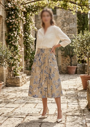 Zara beige midi skirt size - skirt, m