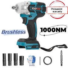 For Makita 18V Battery 1000NM Cordless Impact Wrench 1/2" Brushless Drill UK🔥
