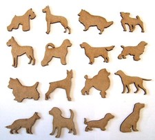 5 x MDF Wood Dog laser cut out