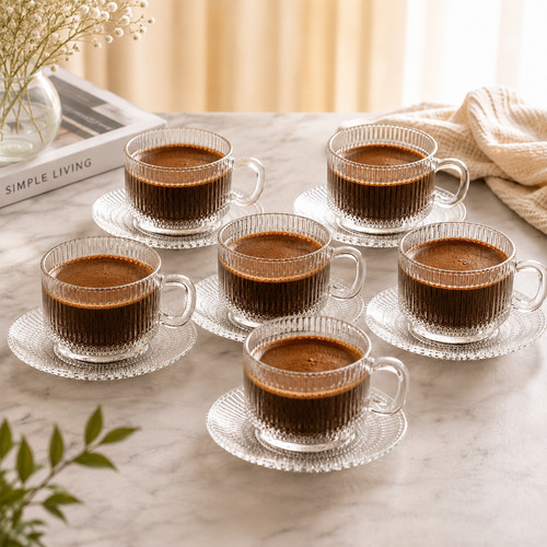 Glass tea coffee cups - glass, &