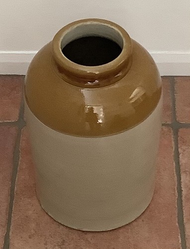 Large antique stoneware salt - large,