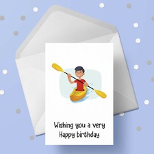 Canoe kayak birthday card - canoe,,