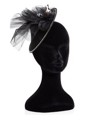 Unique red or black dancer legs fascinators, one of each. Legs are porceline.