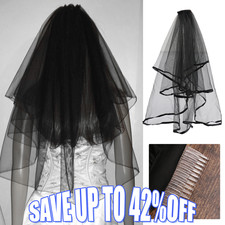 Black Wedding Veil Bridal