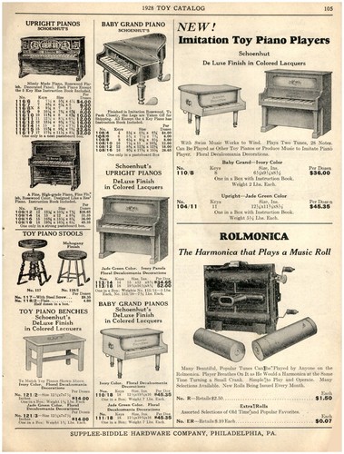 1928 paper schoenhut toy - paper,