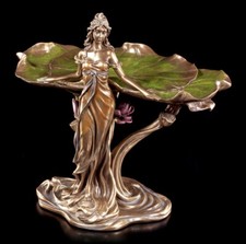 Art Nouveau Bowl - Woman with Water Lilies - Veronese Art Nouveau - Figurine Statue Decor
