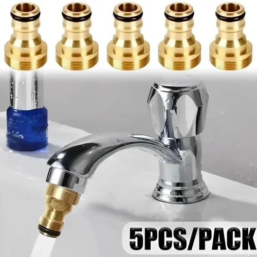 Brass tap connector adaptor - brass,