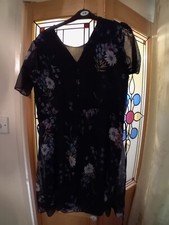Asda George Navy Floral Tea Dress Size 14. Fully Lined Unworn