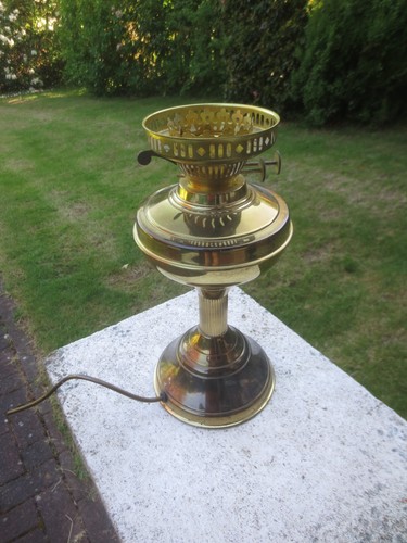 Vintage brass oil lamp style - lamp,