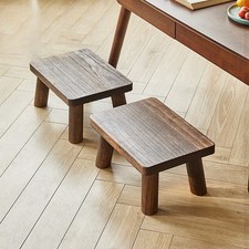 Wooden Step Stool Low Stool Small Bench for Adults Kids Footstool Change Shoe UK