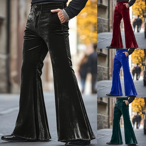 Mens velvet bell bottom pants - mens,