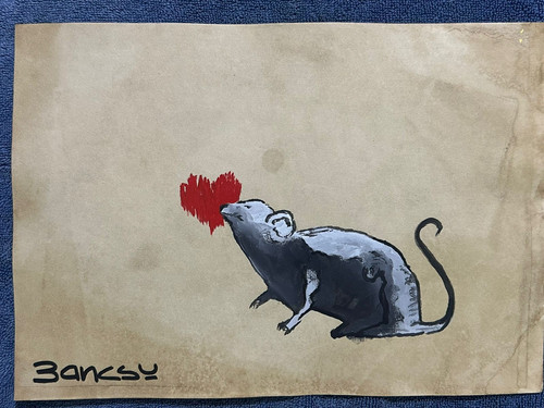 Banksy drawing and - and, on