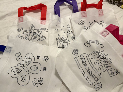 Kids colour tote bags set - kids,