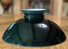 Antique Green Cased Glass Emeralite 10” Fitter Kerosene Oil Gas Light Lamp Shade