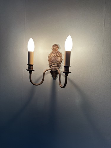 Brass wall sconce double - wall,