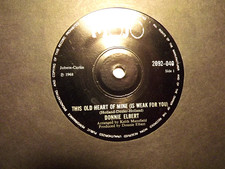 45rpm vinyl record...Donnie Elbert....This Old Heart Of Mine....60s Soul