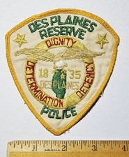 Antique Obsolete DES PLAINES, ILLINOIS RESERVE POLICE Uniform Patch/Cheesecloth