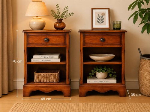 Pair vintage bedside cabinets - pair,