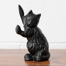 Black Cat Door Stop Heavy Cast