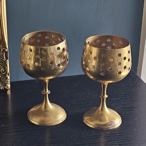 Pair vintage brass - vintage, cup
