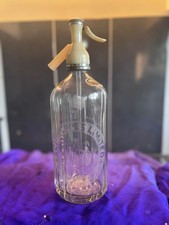 Vintage Retro Schweppes Etched Glass Soda Water Syphon Bottle