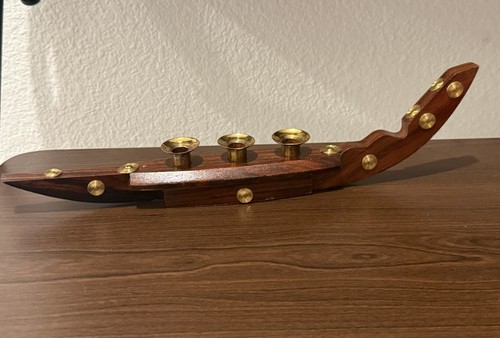 Wood gondola snake boat - gondola, candle