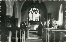 REAL PHOTO POSTCARD OF ST LAWRENCE'S CHURCH INTERIOR, LITTLE WENLOCK, SHROPSHIRE