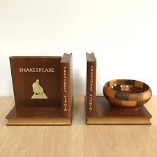 Wooden Book Bookends Pair with