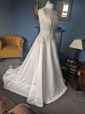 jenny packham Heavily Beaded Size 12 Strapless Princess Ivory  Wedding Dress 